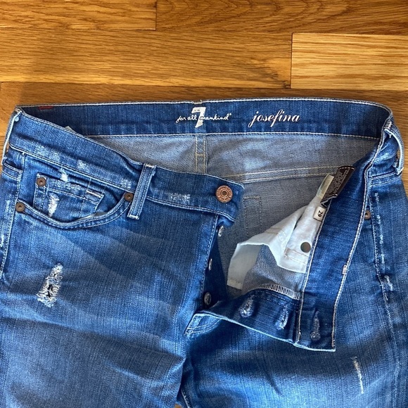 7 For All Mankind Women’s Josefina Blue Jeans Size 29 - Picture 3 of 6